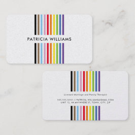 MODERN MINIMAL colorful stripe rainbow pride LGBTQ Visitenkarte
