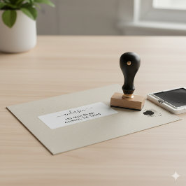 Modern Minimal Custom Address Wood Stamp Design Gummistempel