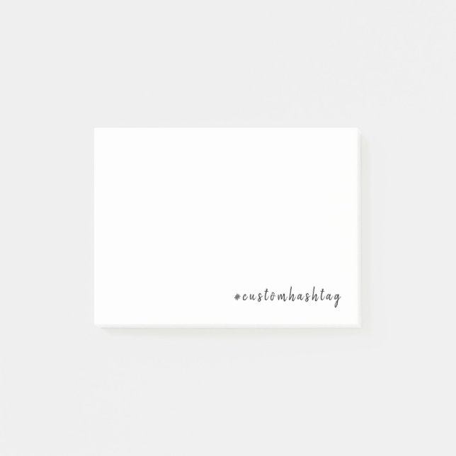 Modern Minimal Custom Hashtag Design Post-it Klebezettel (Vorderseite)