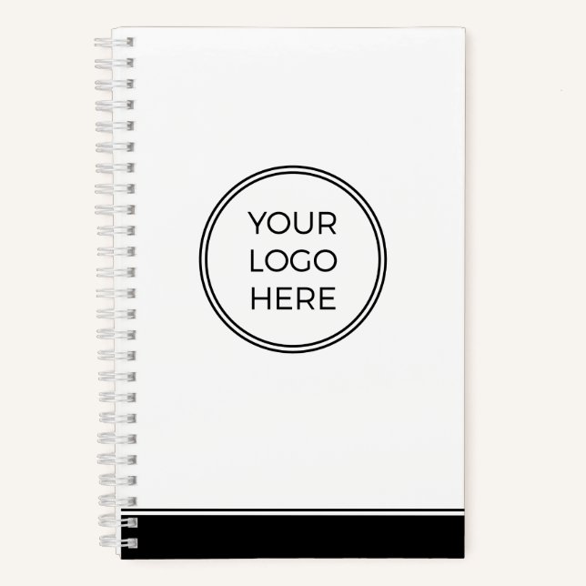 Modern Minimal Custom Logo Business Notebook Notizbuch (Vorderseite)