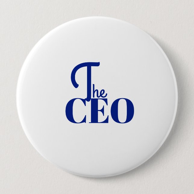 Modern Minimal Der CEO Blau Button (Vorderseite)
