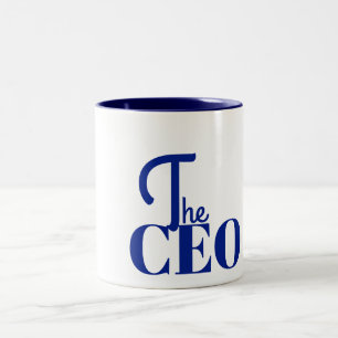 Modern Minimal Der CEO Blau Zweifarbige Tasse
