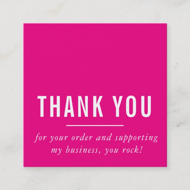 MODERN MINIMAL einfach danke Ihnen hell rosa LOGO Quadratische Visitenkarte (Vorderseite)