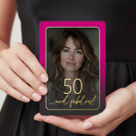 Modern Minimal Fifty Fabulous Photo Pink Birthday Folieneinladung<br><div class="desc">Celebrate in quiet, elegant style with this simple, modern fifty and fabulous birthday party invitation—designed with a style that's all about you. Featuring your favorite photo in a rounded rectangle shape beneath a softly darkened overlay and edged in real foil. A real foil modern 50 on the front captures your...</div>