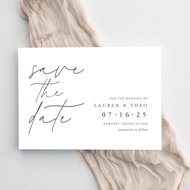Modern Minimal Hand Lettered Script Save The Date (Von Creator hochgeladen)