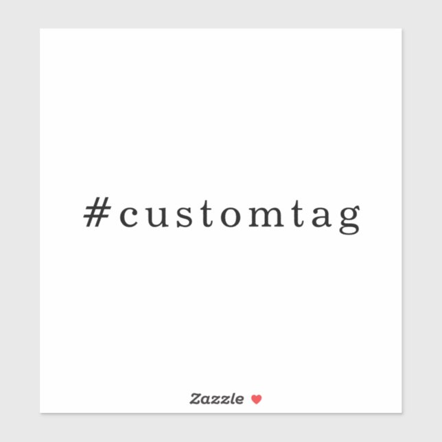 Modern Minimal Hashtag Design Aufkleber (Blatt)