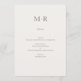Modern Minimal Intimate Wedding Menükarte