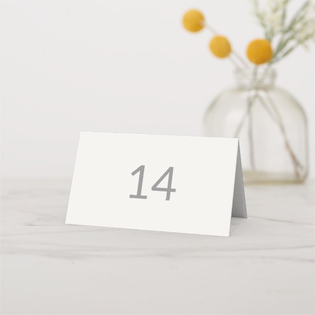 Modern Minimal Intimate Wedding Table Number Platzkarte (Vorderseite)