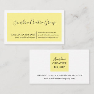 Modern Minimal Lemon Gelb Visitenkarte