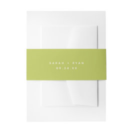 Modern Minimal Lime Green Wedding Names Einladungsbanderole