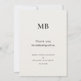 Modern Minimal Micro Wedding Dankeskarte