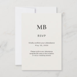 Modern Minimal Micro Wedding RSVP Karte