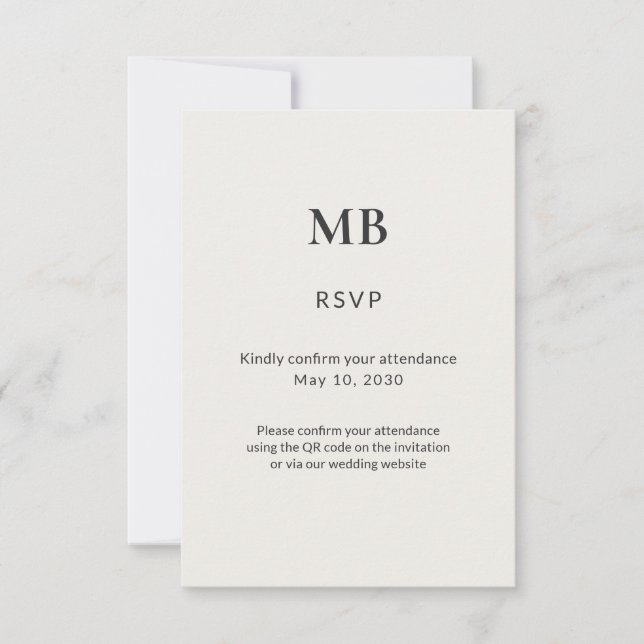 Modern Minimal Micro Wedding RSVP Karte (Vorderseite)