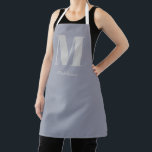 Modern Minimal Monogram, Anfangsgrauer Name Schürze<br><div class="desc">Moderne Minimal Monogram Erste Lila Graue Schürze,  das ideale Geschenk für alle,  die Lieben zu kochen oder Handwerk!</div>