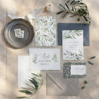 Modern minimal olive branch foliage wedding