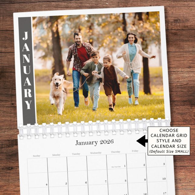 Modern Minimal One Photo Per Month Kalender (Von Creator hochgeladen)