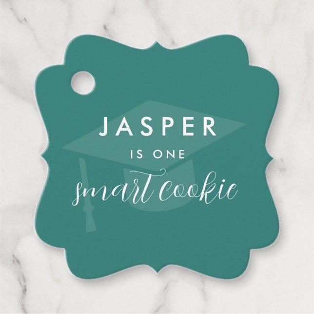Modern Minimal One Smart Cookie Graduation Party Geschenkanhänger (Vorderseite)