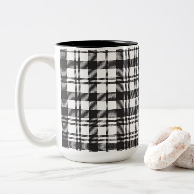 Modern Minimal Pattern Zweifarbige Tasse (Mit Donut)