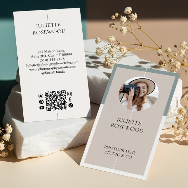 Modern Minimal Photo Photography Professional Visitenkarte (Modern Minimal Photo Photography Professional Business Card)