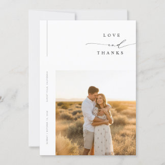 Modern Minimal Photo Wedding Thank You Card W Note Dankeskarte