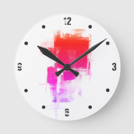 Modern minimal purple pink red abstract runde wanduhr