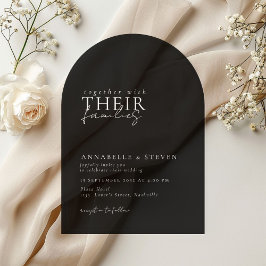 Modern, minimal, schwarz, Hochzeit Acryleinladungen