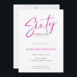 Modern Minimal Script Sixty 60th Birthday Party Einladung<br><div class="desc">Modern Script Sixty Birthday Celebration design with elegant calligraphy and a minimalist layout. Perfect for a stylish 60th birthday celebration,  this clean and timeless typography style creates a sophisticated and memorable event announcement.</div>