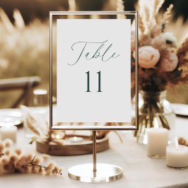 Modern Minimal Script Wedding Table Number Card Einladung