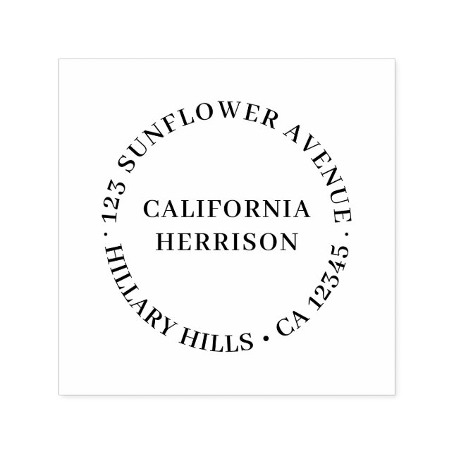 Modern Minimal | Simple Round Return Address Permastempel (Design)