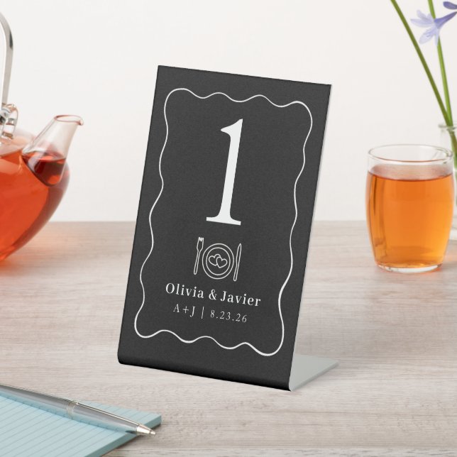 Modern Minimal Simple Wedding Table Numbers Sockelschild (In SItu)