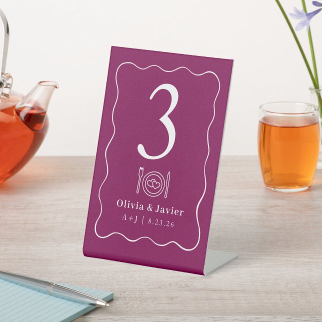 Modern Minimal Simple Wedding Table Numbers Sockelschild (In SItu)