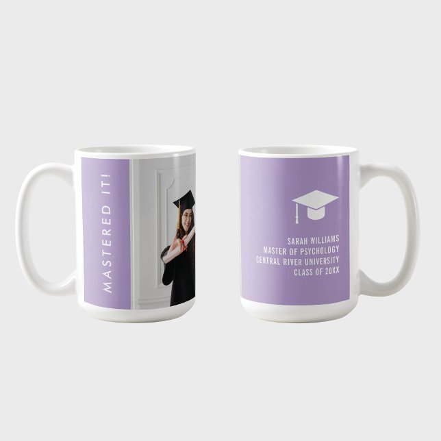 Modern Minimal Sleek Chic Masters Graduation Gift Kaffeetasse (Von Creator hochgeladen)
