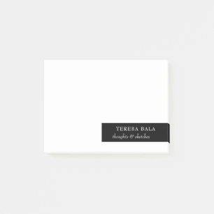 Modern Minimal Stilvolle schwarze und weiße Noti Post-it Klebezettel