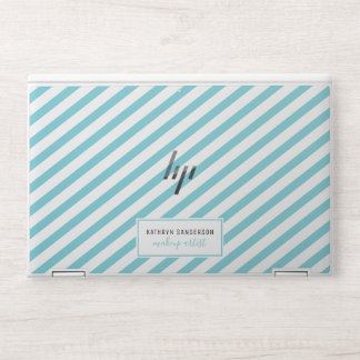 MODERN MINIMAL STRIPE, einfach türkisblau HP Laptop-Aufkleber