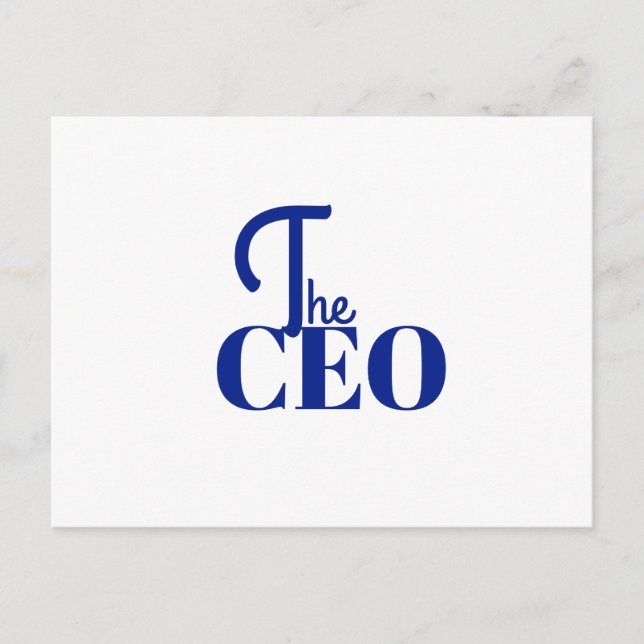 Modern Minimal The CEO Blue Ankündigungspostkarte (Vorderseite)