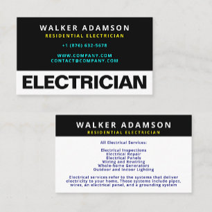 Modern & Minimal Trendiger Handwerker Elektriker Visitenkarte