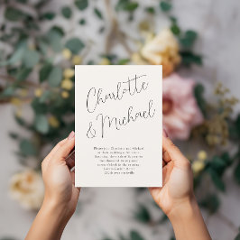 Modern, minimal, Typografie, Hochzeit Einladung