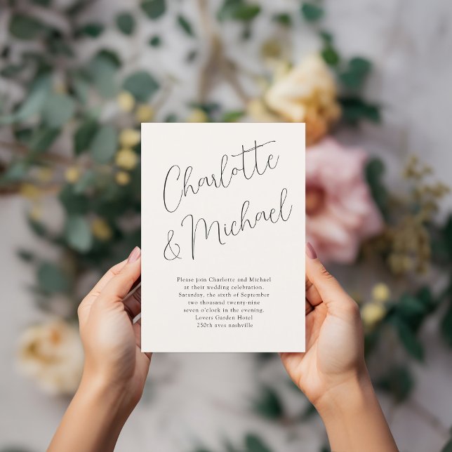 Modern, minimal, Typografie, Hochzeit Einladung (Modern, Minimal, Typography, Wedding Invitation.)