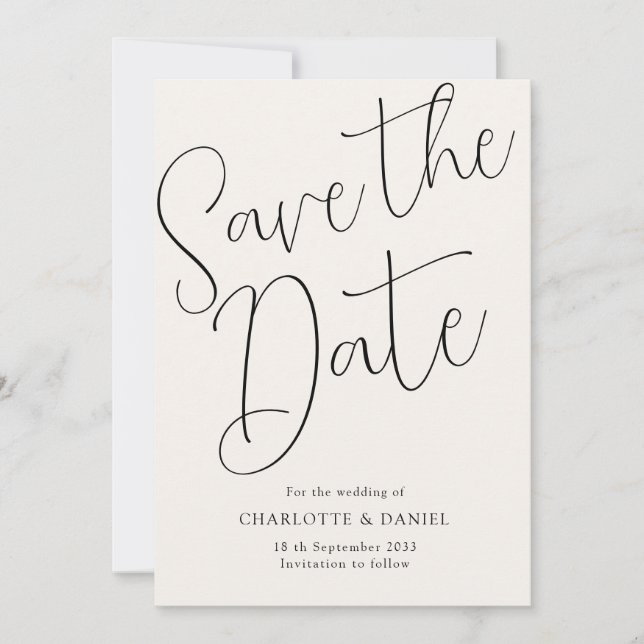 Modern, Minimal, Typografie - Save the Date Karte (Vorderseite)