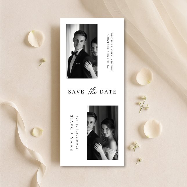 Modern Minimal Typography Bookmark Photo Wedding Save The Date (Von Creator hochgeladen)