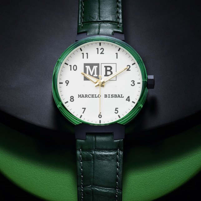 Modern Minimal Typography White Paper Square Armbanduhr (Von Creator hochgeladen)