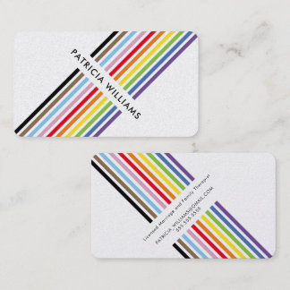 MODERN MINIMAL unique stripe rainbow pride LGBTQ Visitenkarte