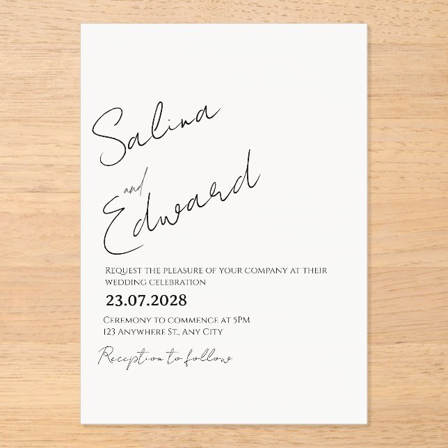 Modern Minimal Wedding Invitation (Recto)