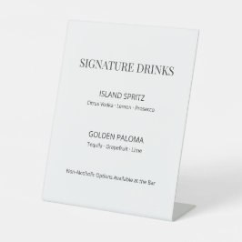 Modern Minimal Wedding Signature Drinks Sign Sockelschild