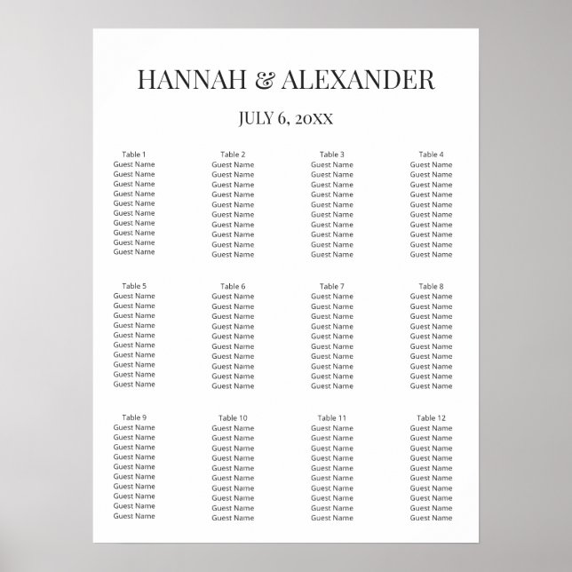 Modern Minimal Wedding Welcome Sign Poster (Vorne)