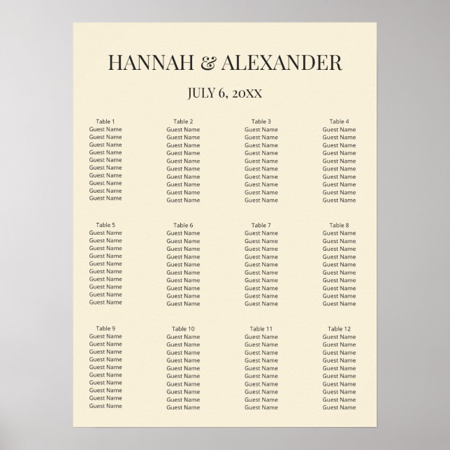 Modern Minimal Wedding Welcome Sign Poster (Vorne)