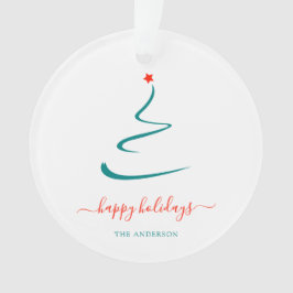 Modern Minimal Weihnachtsbaum Red Star Einfach Ornament