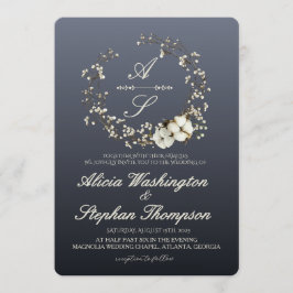 Modern Minimal Winter Floral Wedding Einladung