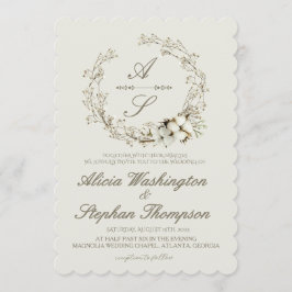 Modern Minimal Winter Floral Wedding Einladung