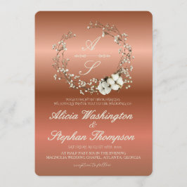 Modern Minimal Winter Floral Wedding Einladung